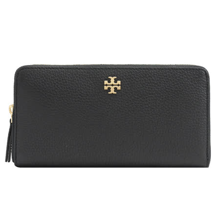 TORY BURCH 67322 Carter 荔枝牛皮拉鍊長夾.黑