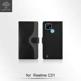 Metal-Slim realme C21 撞色 超薄TPU 磁扣側掀 可立皮套