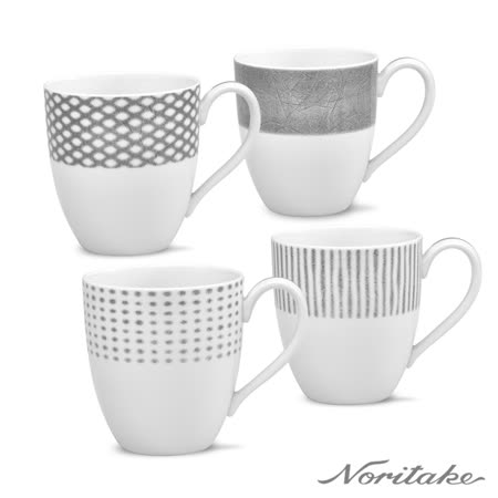 【日本Noritake】灰色漢默克馬克杯 (4入組)
