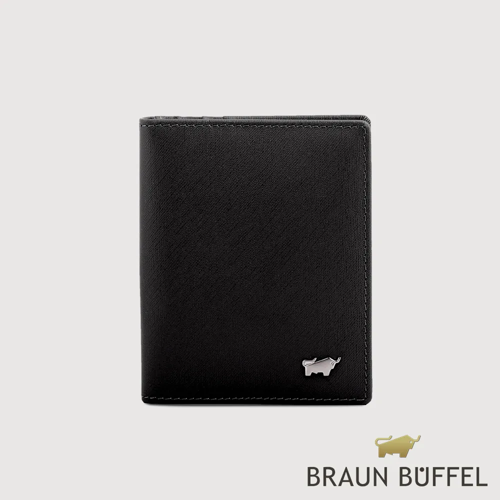 【BRAUN BUFFEL 德國小金牛】台灣總代理 HOMME-M 名片夾-黑色/BF306-401-BK