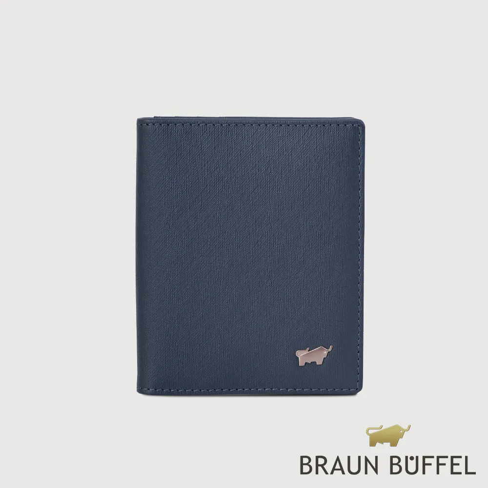 【BRAUN BUFFEL 德國小金牛】台灣總代理 HOMME-M 名片夾-藍色/BF306-401-MAR