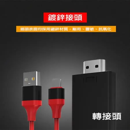 白色 Apple蘋果lightning 轉 HDMI手機高清同頻線 手機轉電視投影螢幕線轉換器 USB