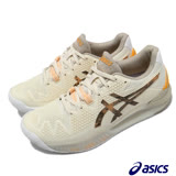Asics 網球鞋 Gel-Resolution 8 女鞋 亞瑟士 膠底 避震 緩衝 運動 亞瑟膠 米 白 1042A163101 1042A163101