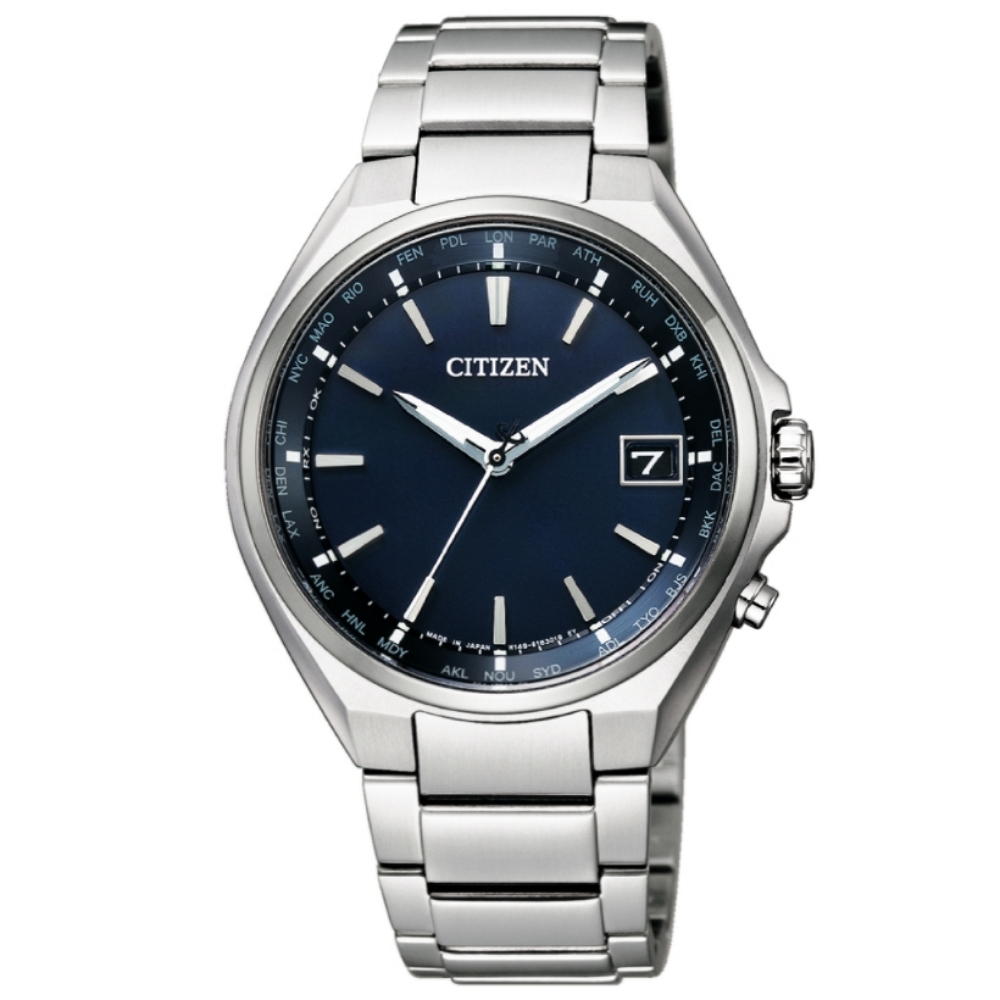 CITIZEN星辰 GENT'S系列 電波對時 鈦金屬萬年曆腕錶 / CB1120-50L / 38mm