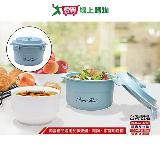 SL 陶瓷內膽鑄鐵造型雙層便當盒(湖冰藍)850ml 臺灣製 R-3100【愛買】