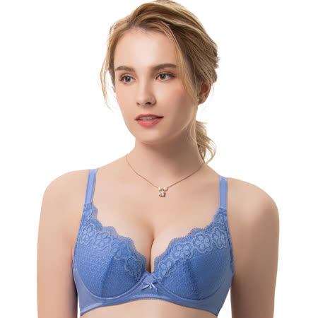 【思薇爾】花嵐系列B-E罩蕾絲包覆內衣(長春藍)