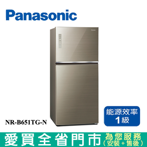 Panasonic國際650L雙門變頻玻璃冰箱NR-B651TG-N含配送+安裝