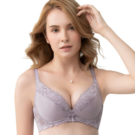 【思薇爾】沁涼Bra系列B-F罩軟鋼圈蕾絲包覆內衣(堇草紫)