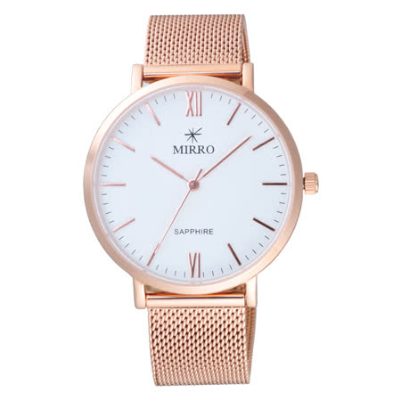 MIRRO 極簡主義時尚腕錶-玫瑰金X白大-6997KM-27635-W