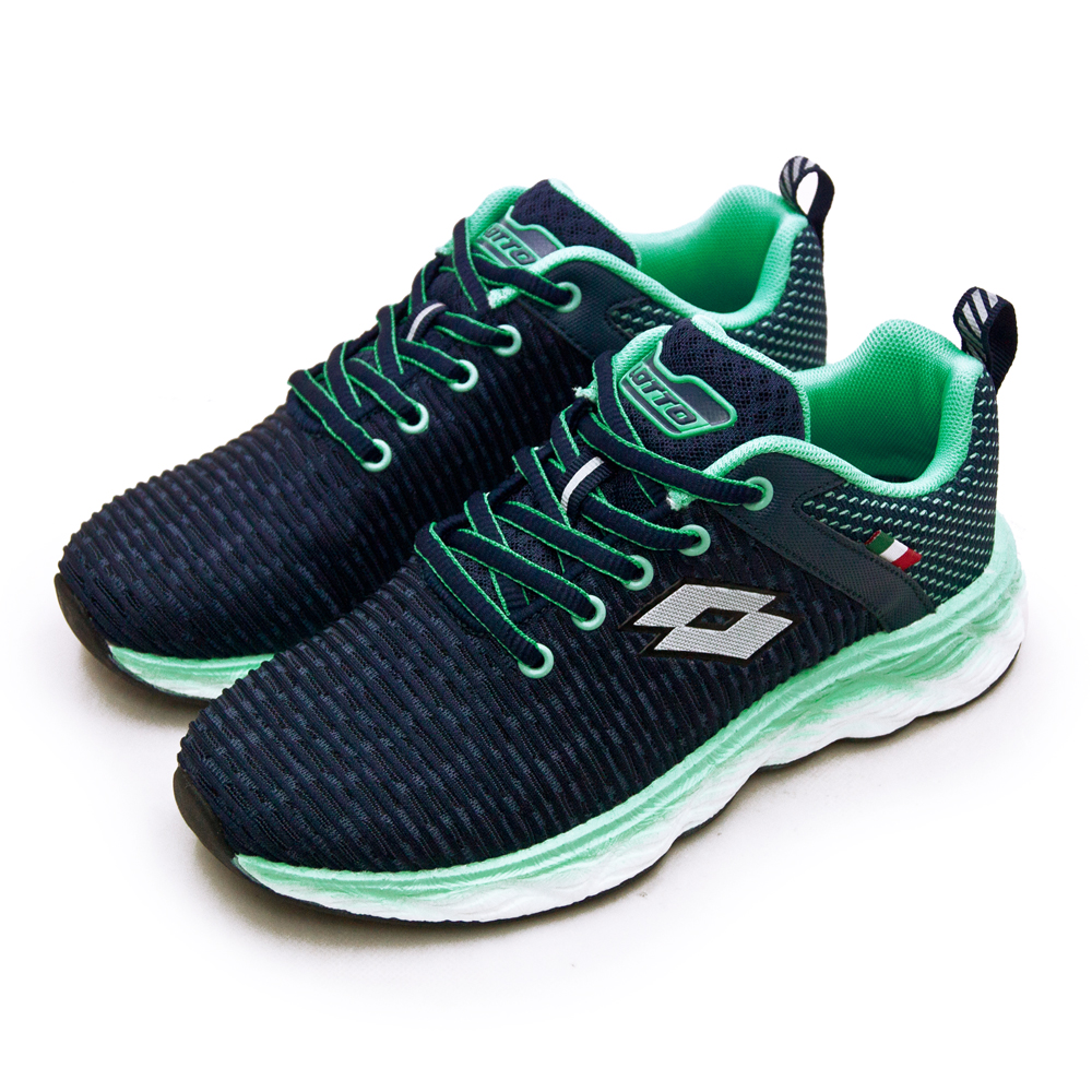 【女】LOTTO 專業輕量透氣慢跑鞋 TRON創跑系列 藍綠 2536