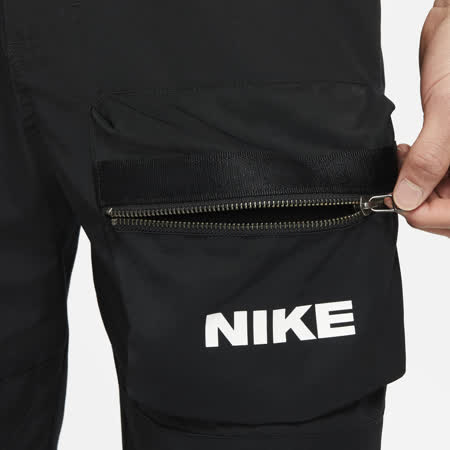 Nike 長褲 NSW City Made Woven 男款 運動休閒 大口袋 穿搭 防風 工裝 黑 白 DC6958010 DC6958-010