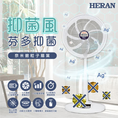 HERAN禾聯 抑菌王
14吋奈米銀抑菌DC風扇