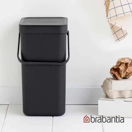 【荷蘭Brabantia】12L-灰色 廚餘桶/垃圾桶/萬用置物桶/廚房收納分類用/10年保固