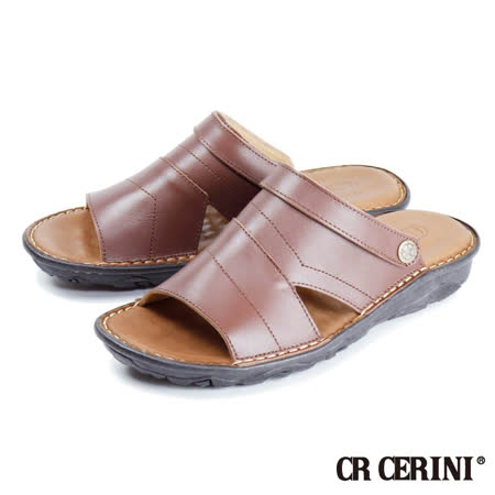 【CR CERINI】後跟綁帶可調式休閒涼拖鞋 棕色(31632-DBR)
