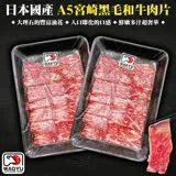 【海肉管家】日本A5 宮崎和牛霜降肉片x4盒(每盒約100g±10%)