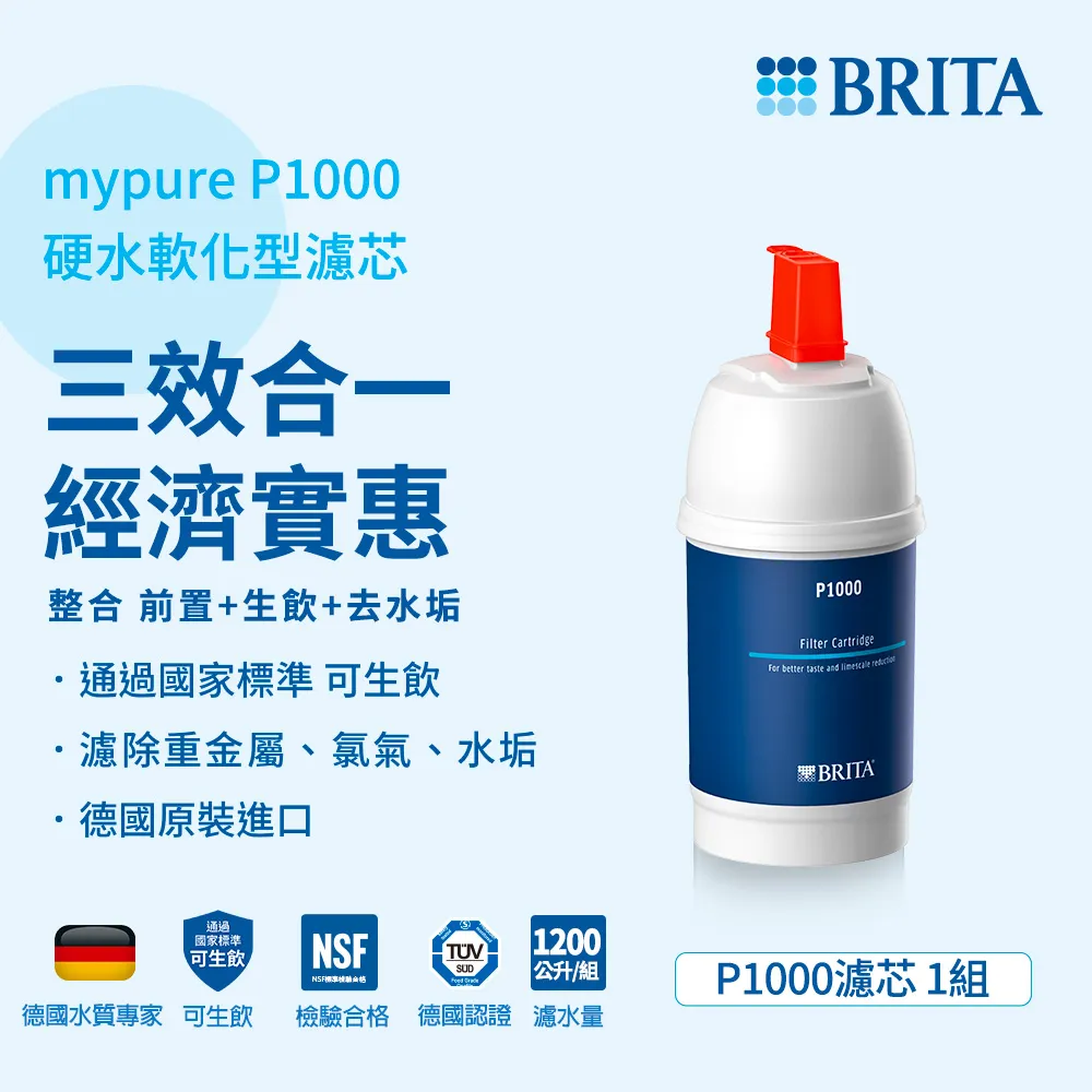 德國BRITA On Line P1000硬水軟化型濾芯