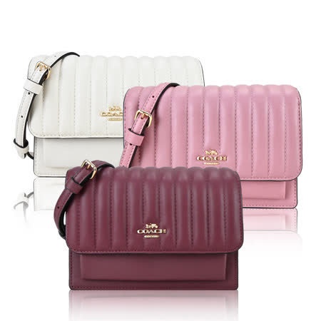 COACH 經典馬車LOGO小香風拼接皮革兩用腰包(任選)