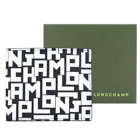 LONGCHAMP 
滿版字母雙折短夾