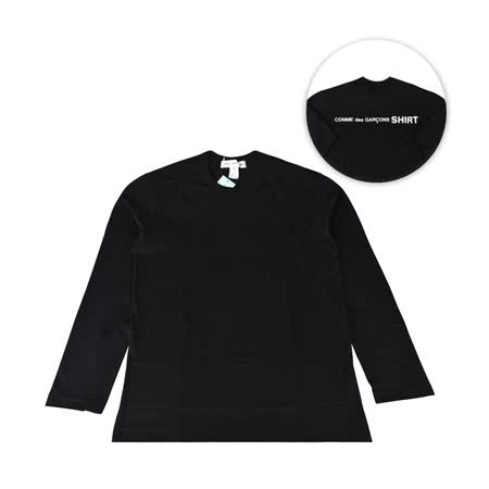 COMME DES GARCONS白字印花LOGO造型純棉長袖T恤(S/M/L/XL/黑) 7529578