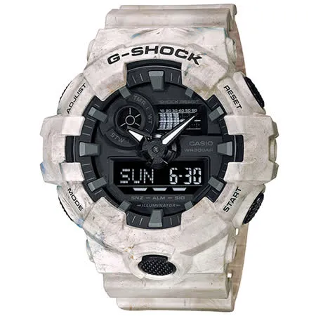 CASIO  G-SHOCK 大理石紋雙顯手錶(GA-700WM-5A)