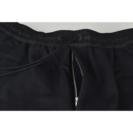 Y-3側邊字母LOGO經典白條紋設計純棉運動短褲(黑)