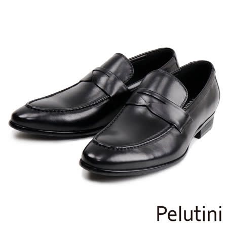 【Pelutini】經典英倫風便士樂福鞋 黑色(1753-BL)