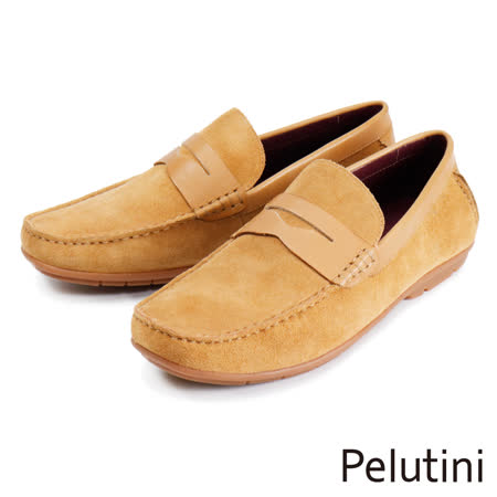 【Pelutini】質感麂皮便士樂福鞋 土黃色(1758-TANS)