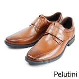 【Pelutini】可調式魔鬼氈紳士皮鞋 棕色(1747-BR)