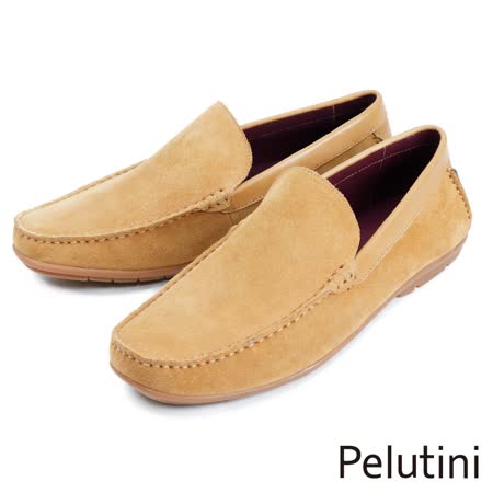 【Pelutini】素面麂皮休閒樂福鞋 土黃色(1760-TANS)