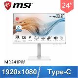 MSI 微星 Modern MD241PW 24型 內建喇叭 IPS窄邊框護眼電腦螢幕《白》