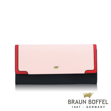【BRAUN BUFFEL 德國小金牛】台灣總代理 SUPERSTAR-C 兩折長夾-撞色/BF674-621-MT