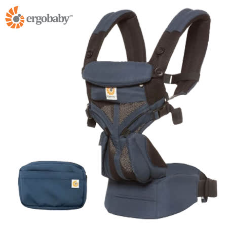 【Ergobaby】 Omni全階段型四式360透氣款嬰兒揹巾/揹帶 (藍黑)