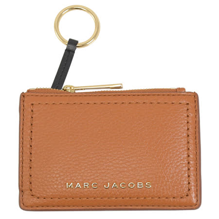 MARC JACOBS 馬克賈伯 浮雕LOGO證件鑰匙零錢包.咖