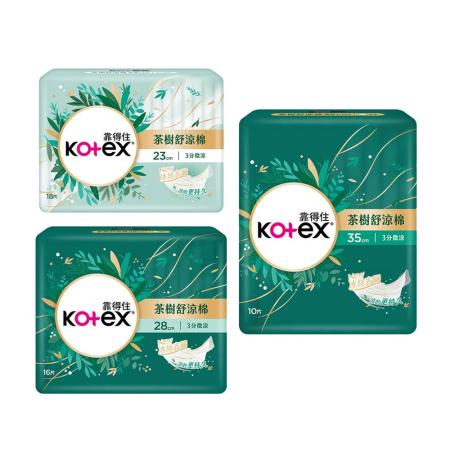 靠得住 茶樹舒涼棉 (23/28/35cm) 任選8包/組