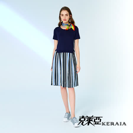 【KERAIA 克萊亞】夏日輕甜水感配條洋裝