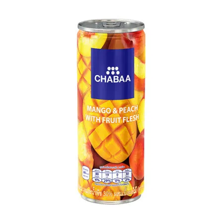 泰國《CHABAA》啜吧-芒果蜜桃果肉果汁230ml