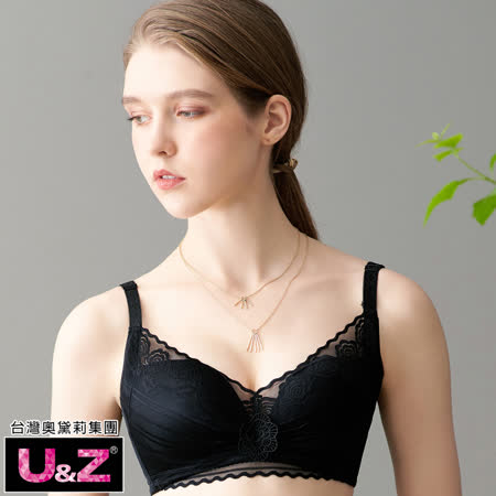 【U&Z】香氛戀人 無鋼圈A-D罩內衣(花漾黑)-台灣奧黛莉集團