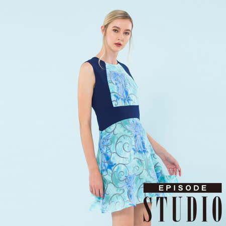 EPISODE Studio -炫目幾何印花修身洋裝
