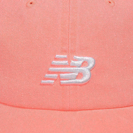 NEW BALANCE 男女 老帽運動帽棒球帽遮陽帽 粉橘白(螢光色系) - LAH91014PPI