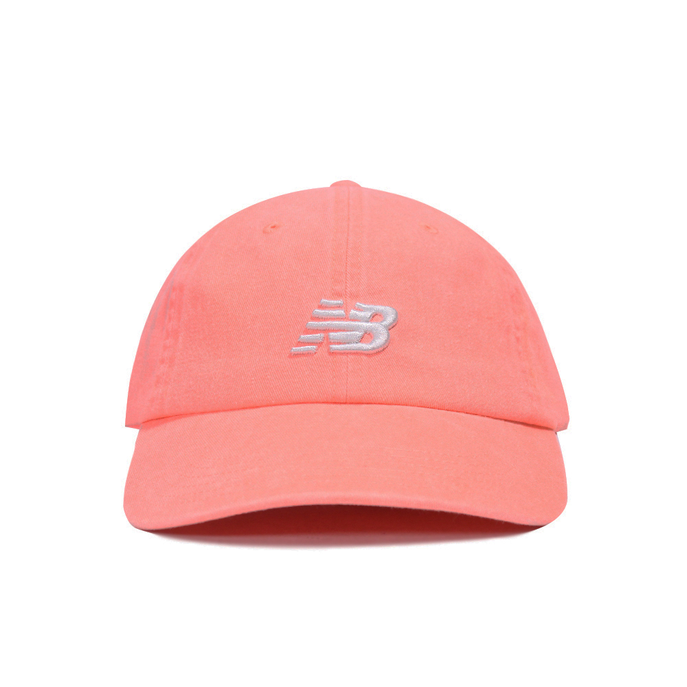 NEW BALANCE 男女 老帽運動帽棒球帽遮陽帽 粉橘白(螢光色系) - LAH91014PPI