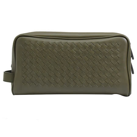 BOTTEGA VENETA 551824 手工編織小牛皮手拿包.橄欖綠