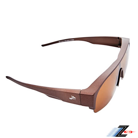 【Z-POLS】半框包覆式新一代設計款 抗UV400頂級Polarized寶麗來偏光眼鏡(質感霧茶款舒適輕量化設計)
