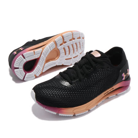 UA 慢跑鞋 HOVR Sonic 4 運動 女鞋 輕量 透氣 舒適 避震 路跑 健身 黑 橘 3023998001 3023998001