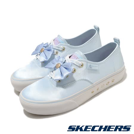 Skechers 休閒鞋 Bobs Marley 美少女戰士 女鞋 聯名款 光滑緞面鞋面 蝴蝶結 穿搭 藍 白 66666268LTBL 66666268-LTBL