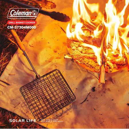Coleman 網狀烤盤CM-37304.雙合烤網 兩面烤肉架 烤魚網夾 露營BBQ燒烤 木柄雙合烤肉網
