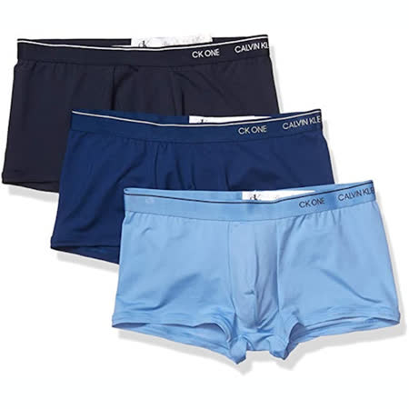 【Calvin Klein】2021男時尚超細纖維藍色系四角內著混搭3件組
