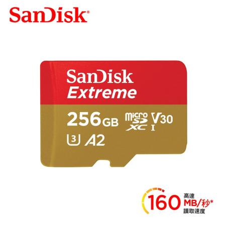 SanDisk Extreme microSDXC UHS-I(V30)(A2) 256GB 記憶卡(公司貨)