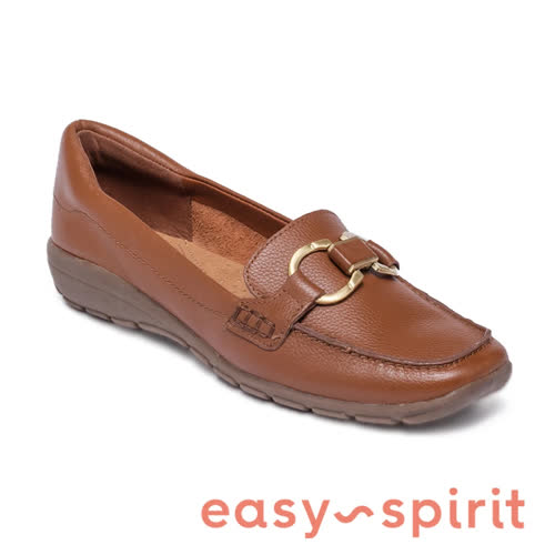 【Easy Spirit】seAVIENTA 時尚釦飾平底休閒鞋(咖啡色)