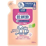 日本【獅王】寵物臉也可以洗的低剌激清潔潤絲二合一-幼犬貓用200ml(補充包)