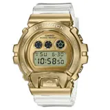 CASIO G-SHOCK 奢華金x透明錶帶電子腕錶 GM-6900SG-9